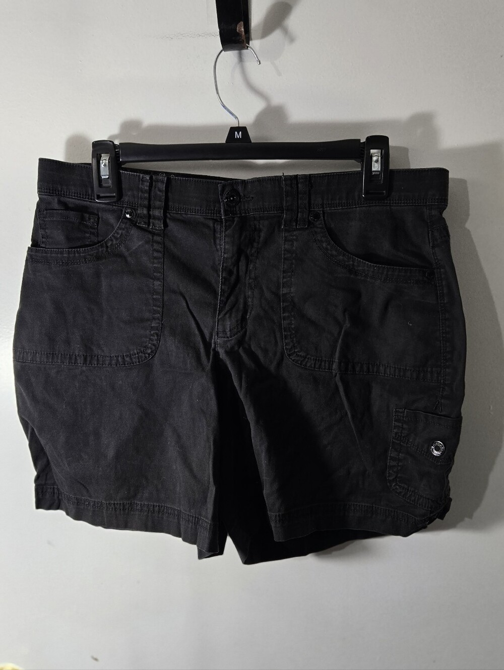 Gloria Vanderbilt Missy Womend Black Cargo Shorts Casual Chic Streetwear Size 10